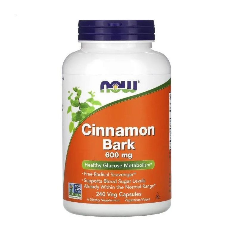 Кора кориці NOW foods Cinnamon Bark 600 мг, 240 капсул
