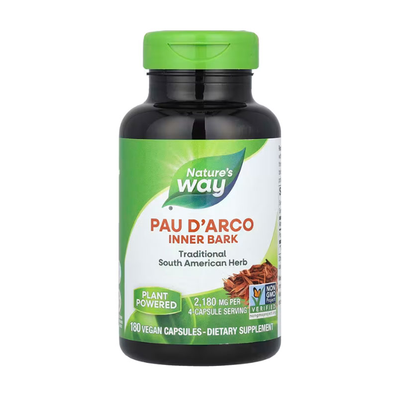 Кора мурашиного дерева Nature's Way Pau d'Arco Inner Bark 2180 мг, 180 вегетаріанських капсул