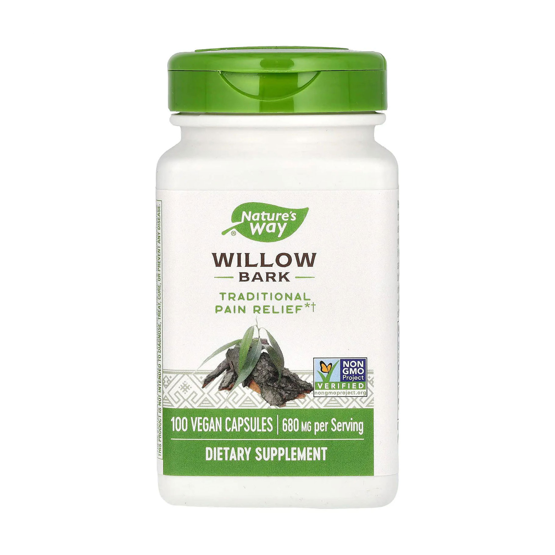 Кора верби Nature's Way Willow Bark 680 мг, 100 веганських капсул